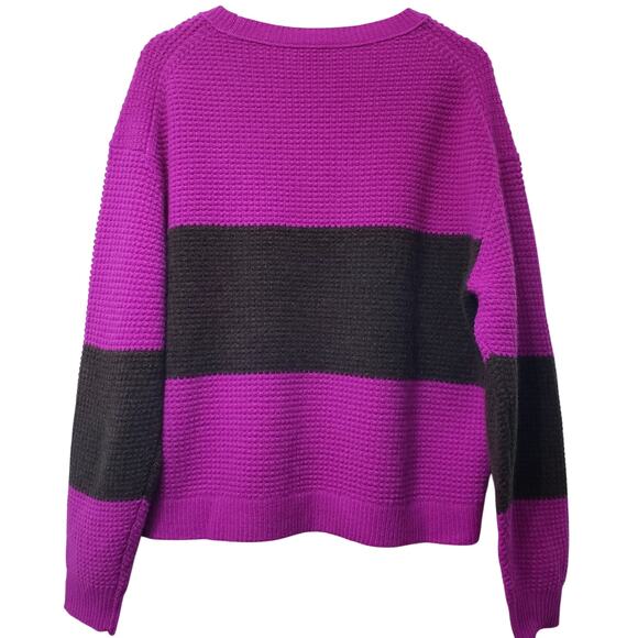 NWT J. CREW Cashmere Waffle Knit Sweater in Colorblock Women's Size Large - Picture 4 of 10